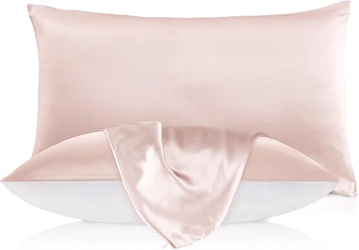 LILYSILK Natural Silk Pillowcase for Hair and Skin with Cotton Underside 1pc Standard 20x26 Inch Pale Pink