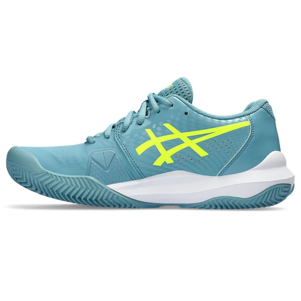 ASICS Challenger 14 Clay Donna Donna Chaussures de Tennis Bleu Jaune
