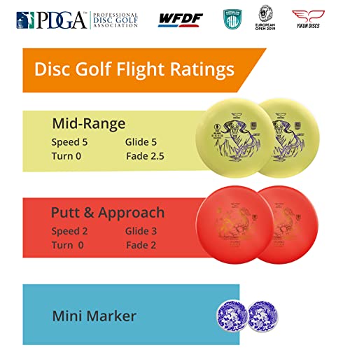 Yikun Disc Golf Starter Set With Mini Marker Disc Golf Box 165-170G For Outdoor Games Disc Golf Kit Beginners Discs Golf Set #TOP2