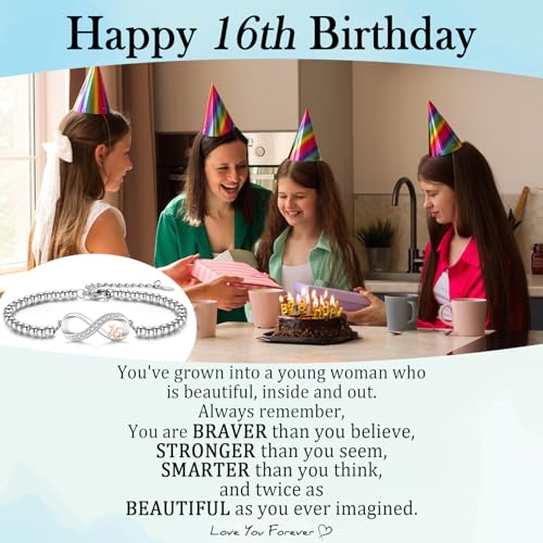 EPIRORA Birthday Gifts for Girls, 12th/ 13th/ 16th/ 18th/ 21st Birthday Gift Ideas for Teen Girl, Infinity Knot Stainless Steel Beaded Charm Number Bracelets for Daughter Sister Granddaughter Niece2