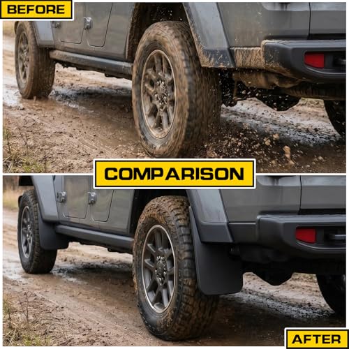 Image of Mud Flaps Splash Guards for 2020-2026 Jeep Gladiator JT, 4PCS