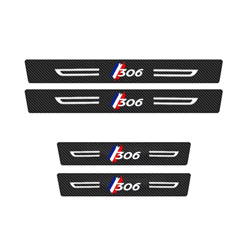 SDYAYFGE 4Pcs Kick Plates Car Door Sill Protector,for Peugeot 306