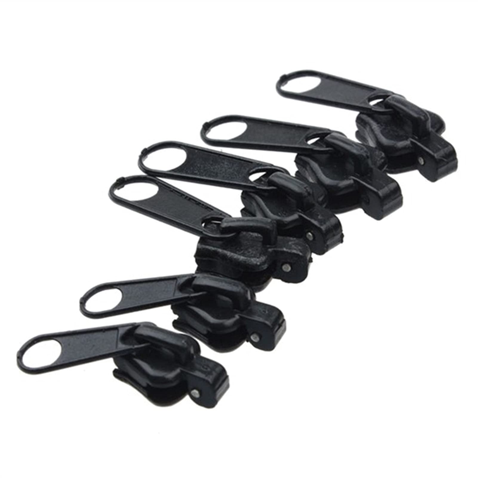 Cord Ends Zipcords, 6pcs Multifunctional Zipper Head Instant Fix Repair Fastener Replacement Sewing Puller(Black)