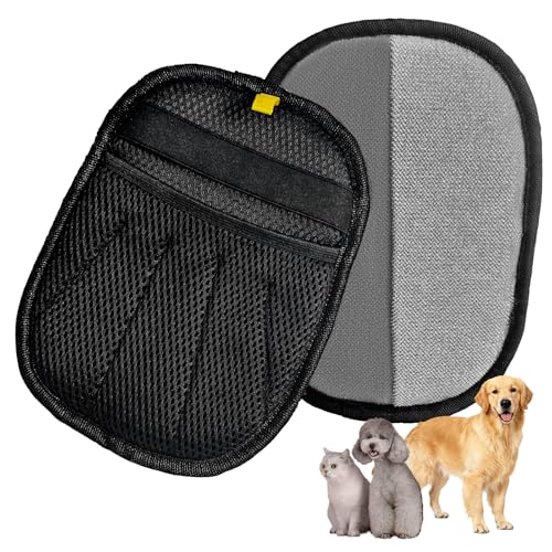 ATPEAM 猫の毛除去手袋 個セット 猫の毛取りモフグローブ 猫 毛取りペット用静電気除去手袋 再利用可能な5本指のデザインは、ソファ、カーペット、猫の毛の掃除に適しています 猫と犬用のペットグルーミンググローブ