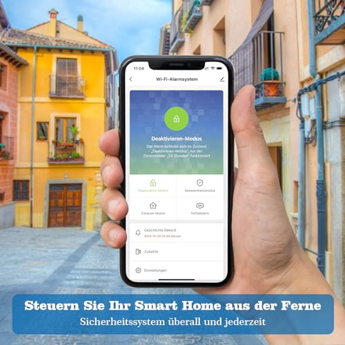 HXLZYF Alarmanlage Haus, WLAN-tür Alarmanlage mit APP (2,4 GHz und 5 GHz WLAN), Kabelloses...