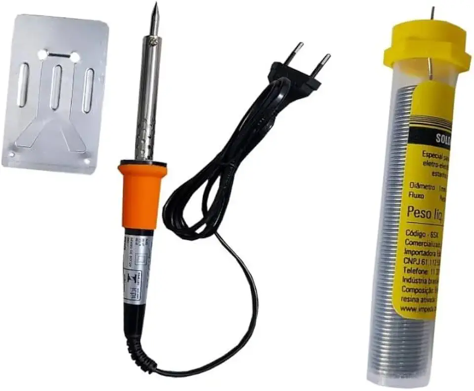 Kit Ferro Solda 40w 9xd E Pasta Para Soldar Okx 110g Eda Soldagem Em Eletrônica Leve Manutenção De Fios Conectores