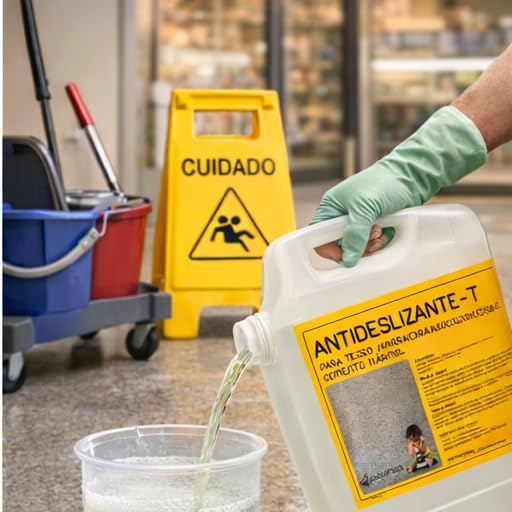 LIQUIDO ANTIDESLIZANTE PARA SUELOS DE MARMOL, TERRAZO Y HORMIGÓN. ENVASE 5 LITROS