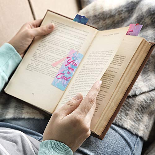 20 Pieces Inspirational Quote Bookmark With Tassel Motivational Bookmarks Positive Page Marker For School Office Students Bookworm Presents, 10 Designs #TOP5