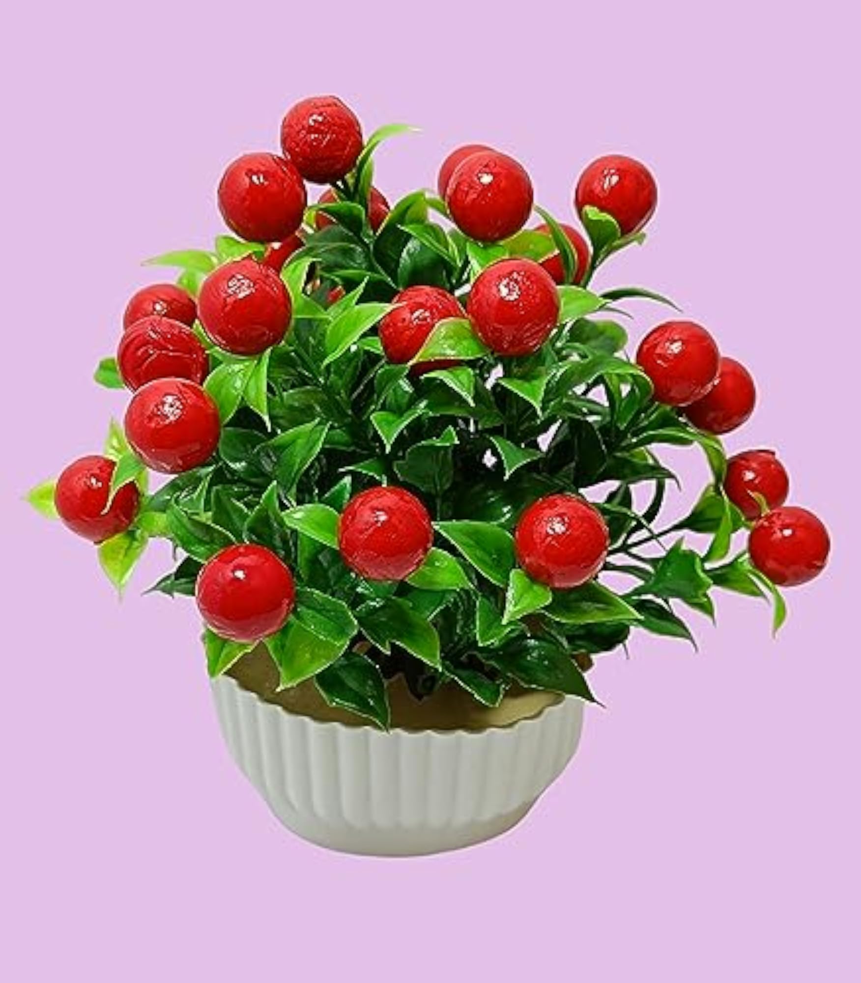 Exotica Cherry Red Green Multi Colour Flower Artificial Plants