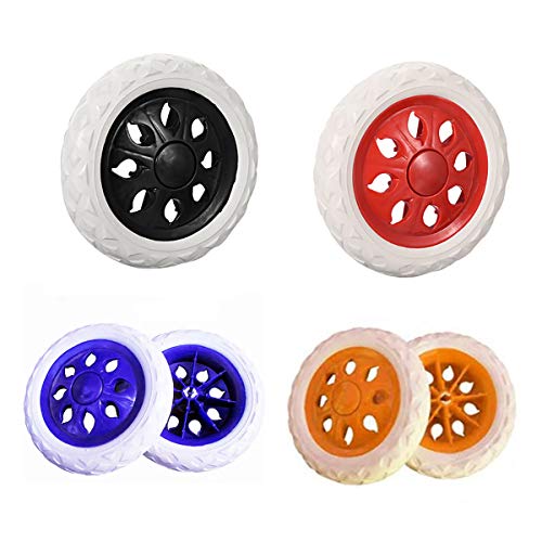 tooloflife Set of 2 Blue Plastic Trolley Wheels with Foam Core - Image 2