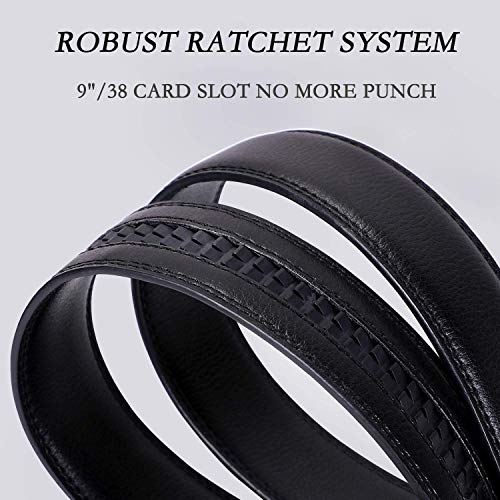 Men's Comfort Click Genuine Leather Ratchet Dress Belt with Automatic Slide Buckle2