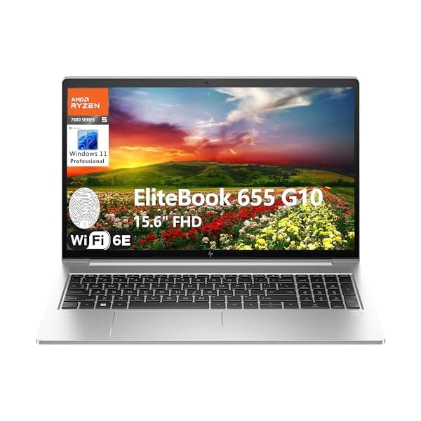 HP EliteBook 655 G10 15.6″ FHD Business Laptop Computer, Hexa-Core AMD Ryzen 5 7530U (Beat i7-1355U), 16GB DDR4 RAM, 512GB SSD, WiFi 6E, Bluetooth 5.3, Fingerprint Reader, Windows 11 Pro, Tilsiy