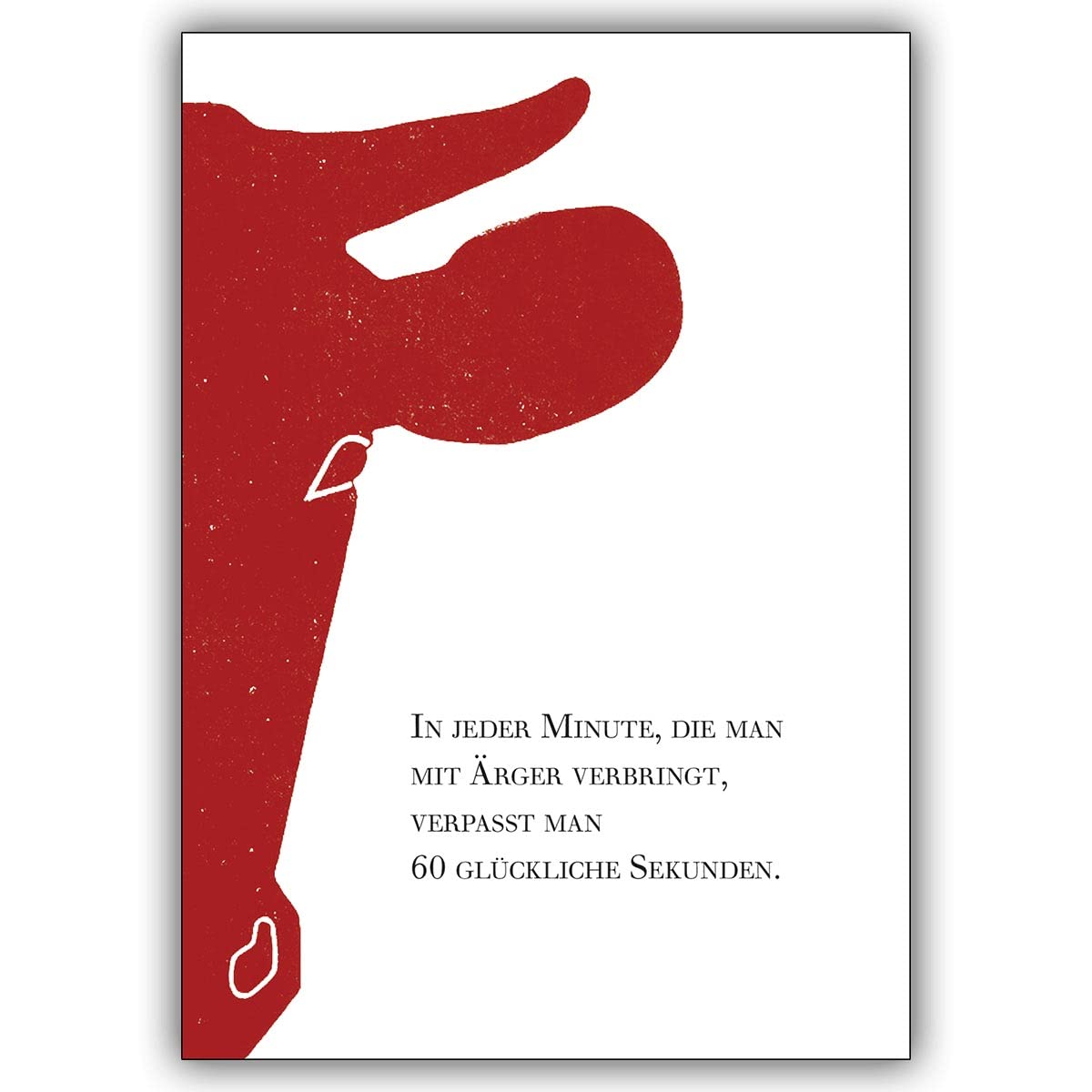 16 Spruchkarten (16er Set): Mensch ärgere Dich nicht Karte mit Stierkopf in rot • 1a Grusskarte mit Umschlag zu 1001 Anlass
