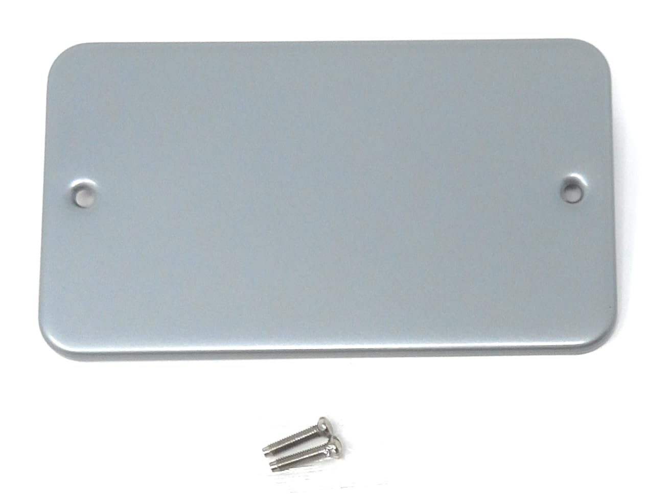 1pcs. Dual Gang Metal Clad Blanking Plate – Durable Wall Faceplate Cover for Electrical Sockets with Screws Included (WxHxD): 140x80x4mm