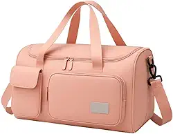 Bolsa Feminina de Viagem Grande 30L – Mala de Bordo 10kg Dobrável com 5 Compartimentos, Alça Transversal, Ideal para Academia, Passeios, Maternidade e Fim de Semana (Rosa)