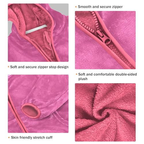 GuoChe Hot Pink Big Girls Jackets With Sherpa Lining3