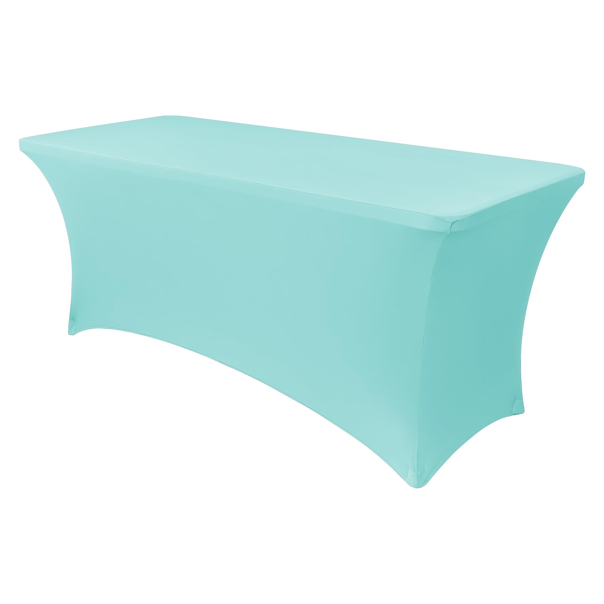 Obstal Spandex Table Cover 4ft Fitted Tablecloth Rectangular, Fresh Blue