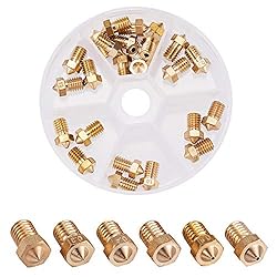 INCREWAY 25pcs M6 1.75mm 0.2mm 0.3mm 0.4mm 0.6mm 0.8mm 1mm 用E3D プリンター押出機真鍮ノズルプリントヘッド