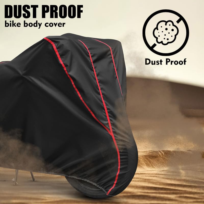 Image of AYSHU Water Resistant Bike Cover Compatible with TVS Apache RR 310 | Triple-Stitched, Dustproof & UV Protection | Windproof Full Bottom Elastic Hem