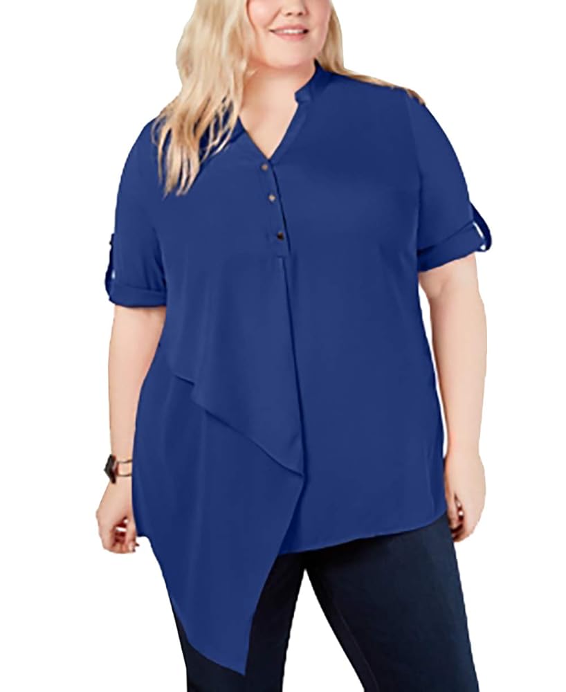 Amazon.com: NY Collection Womens Plus Asymmetrical V-Neck