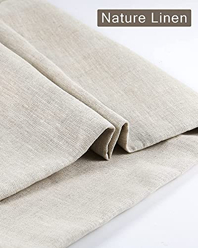 image for Pllieay 39 x 55 Inch Natural Pure 100% Linen Fabric, Plain Solid Colou