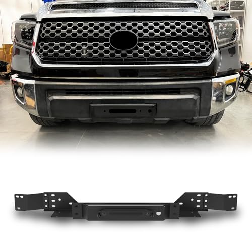I1MOTOR Front Hidden Winch Plate for 2014-2021 Toyota Tundra with Flip-up Licence Plate Mounting Bracket, Winch Control Box Relocation Bracket