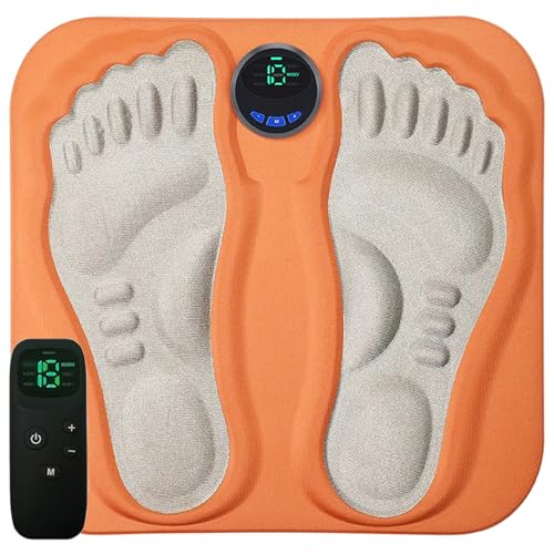 Fußmassagegerät 3D Pro 6 Modi 15 Intensitätsstufen für zu Hause lindert wirksam Fußbeschwerden und Beinmuskelschmerzen (Orange)