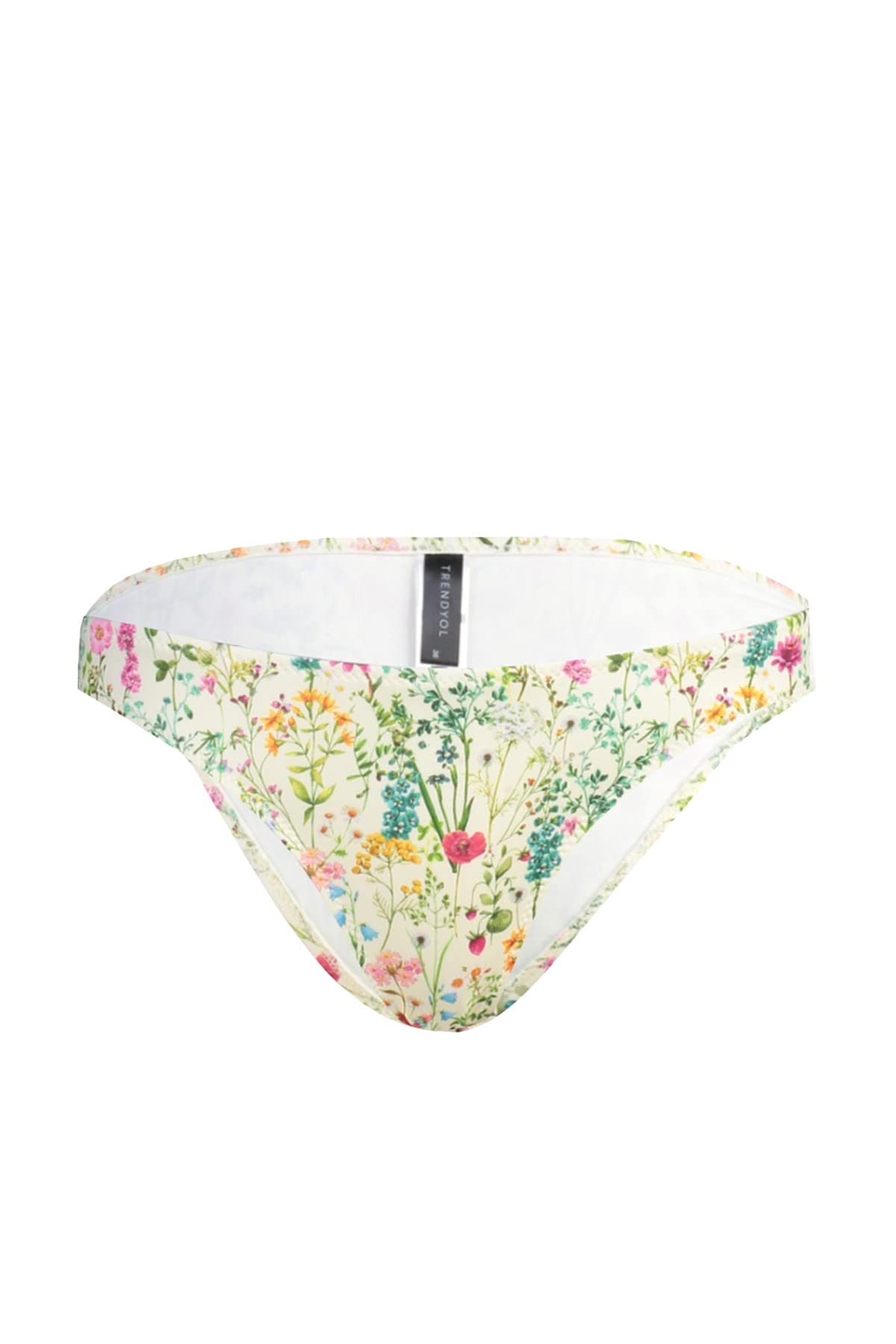 Trendyol Damen Grün-Mehrfarbig Taille, Normale Trotter-Bikinihose Bademode, 34