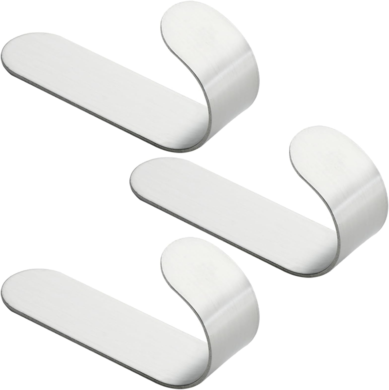 3 Pieces Sticky Door Hooks, Self Adhesive Coat Hooks, Extra Sticky and Strong, Heavy Duty Stick On, Wall Hangers Without Nails, Stainless Metal, for Hanging Clothes, Towels, Keys