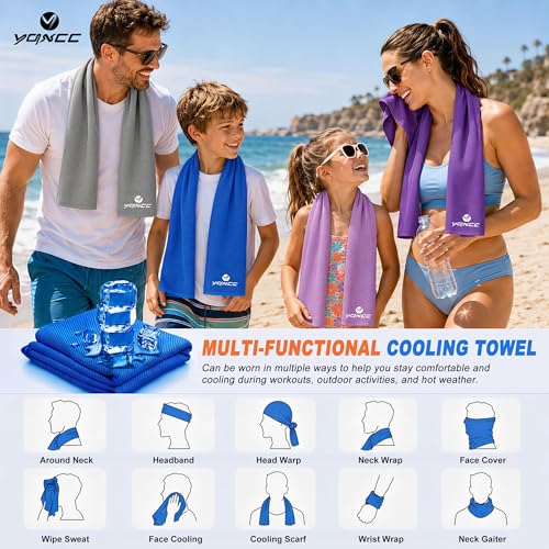 4 Pack Cooling Towels (47"x12"), Ice Cool Neck Towel, Soft Breathable Microfiber for Yoga, Golf, Gym, Running, Camping & Hot Weather - Image 5
