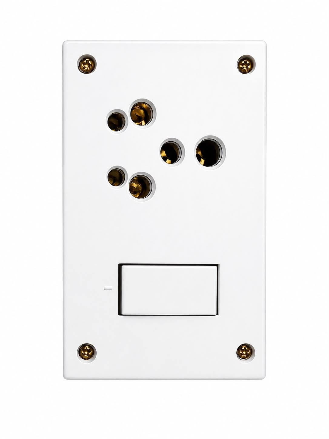 16 amp 240v universal power socket with switch | heavy duty 3 pin wall outlet | brass contact | white