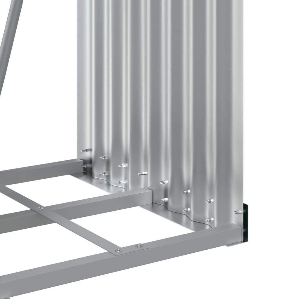 Mangloder - Refugio para leña de chimenea con aspecto de madera de acero galvanizado, 40 x 45 x 170 cm, estante para leña y leña, soporte apilable para estufa de leña, estufa de azulejos, jardín y