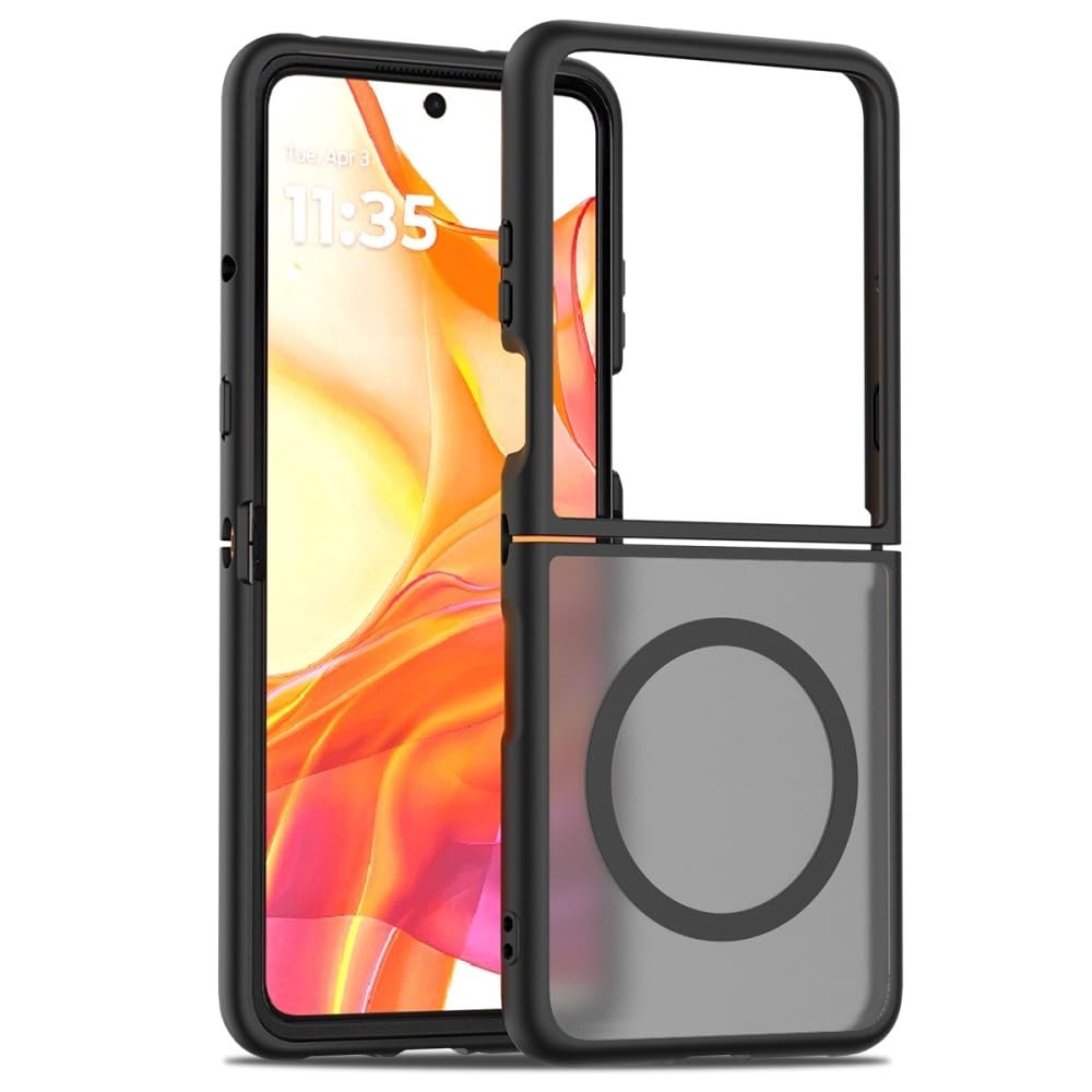 Coque Motorola Razr 50 Ultra antichoc rigide silicone transparent noir - 6