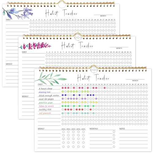 Habit Tracker Calendar, Aesthetic Daily Weekly Goal and Habit Tracker Journal, 12 Months Undated...