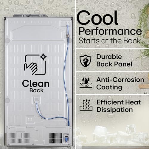 Image of LG 630 L, 3 Star, Frost-Free, Double Door, Door Cooling+, Hygiene Fresh+, Smart Inverter, Wi-Fi Convertible Side By Side Refrigerator with AI ThinQ (GL-L257CMC3, Matt Black, Ice & Water Dispenser)