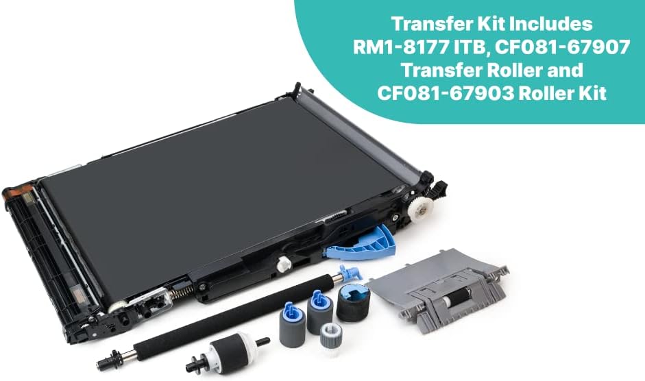 Miniatura 8 de CF081-67904-DLX-RG (RM2-7448) Kit de transferencia de lujo para HP Color Laserjet M551 incluye RM1-8177 ITB, CF081-67907 rodillo de transferencia y