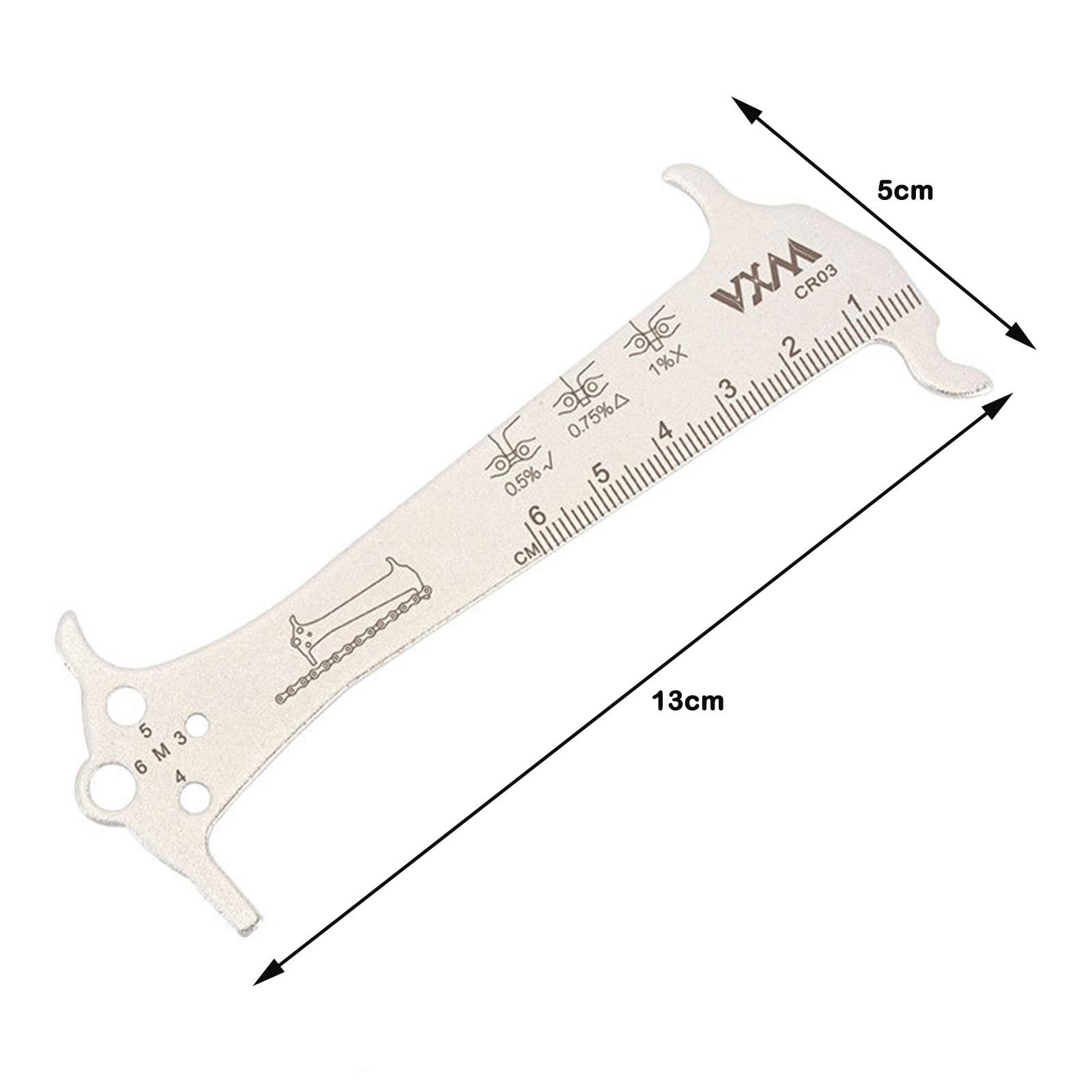 Indicatore di usura della catena della bicicletta, righello per riparazione, calibro per catena
