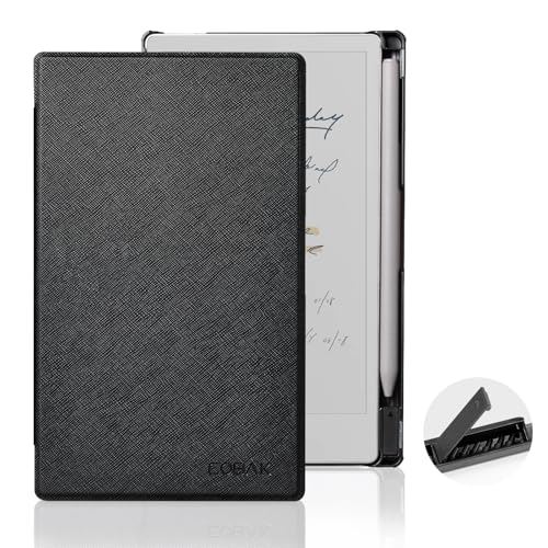 CoBak Case for Remarkable Paper Pro Move 7.3 inch 2025 Hard Back Shell Protective Lightweight Auto Wake/Sleep Smart Folio Cover with Built-in Pen Holder and Nibs Holder (Black)