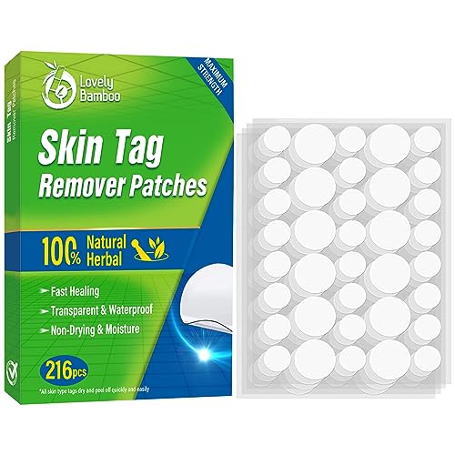 Skin Tag Removal Patches 216Pcs Skin Tag Remover Advanced Natural Herbal Formula Wart Remover for Face and Body