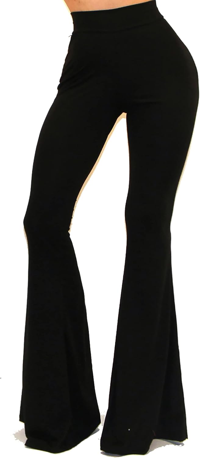 Vivicastle Women's USA Boho Solid Hippie Wide Leg Flared Bell Bottom Pants at  Women’s Clothing store