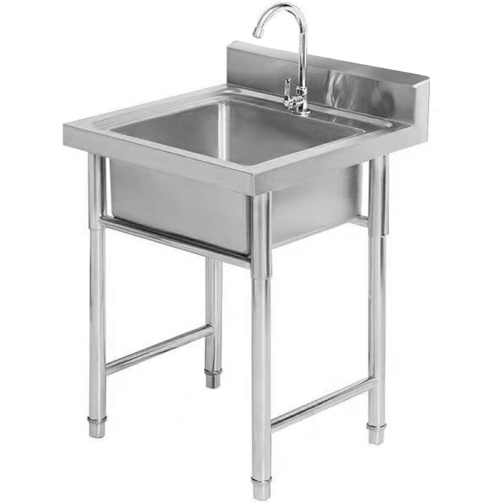 ZQFHSX Freestanding Kitchen Sink Stainless Steel, Commercial Catering for Garage, Restaurant, Laundry Room, Workshop
