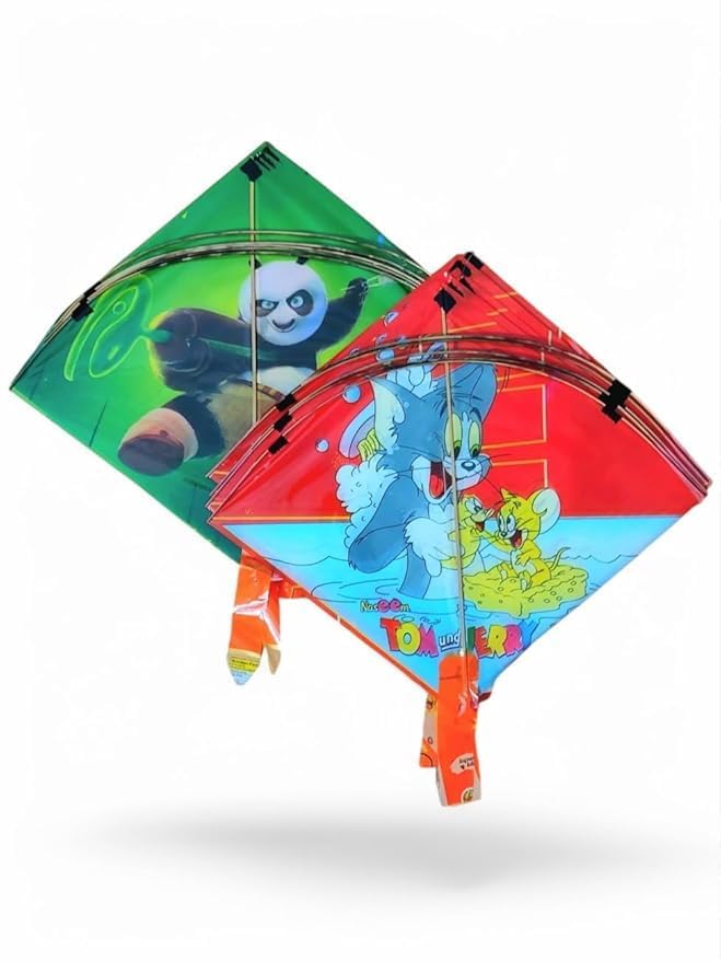 Image of RUHANI Plastic Cartoon Character Kites, Multicolor, (Pack of 10)