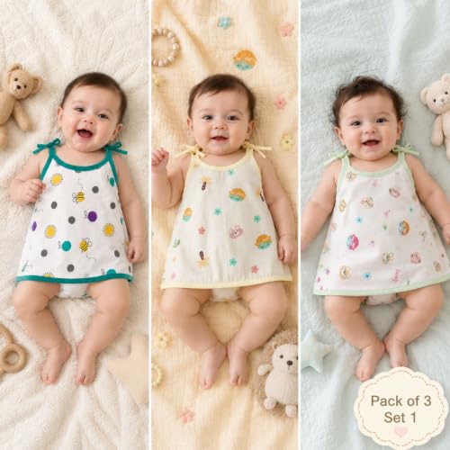 Image of V2M Cotton Jhabla New Born Baby Clothes