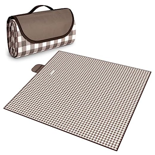 Larkumio Manta Picnic Impermeable 200 x 200 CM Lavable Picnic Blanket, Alfombra Picnic Mantel Picnic con Mango Multifunción para Acampar Playa Parque de Senderismo, Rayas