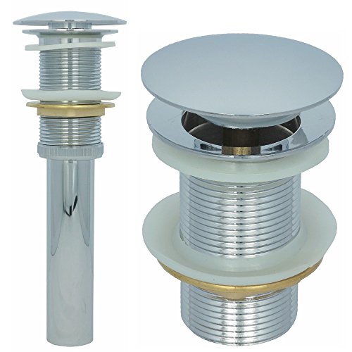 bonde de lavabo sans trop plein push open universelle Ensemble vasque accessoires de salle de bain de vidage lavabo bonde de vidage bonde pop up en chrome Cover
