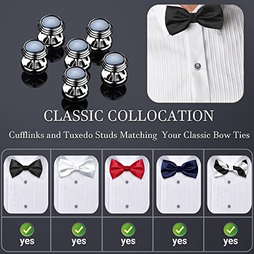 Set de Mancuernillas y Botones de Tuxedo, Plateado y Dorado miniatura 5