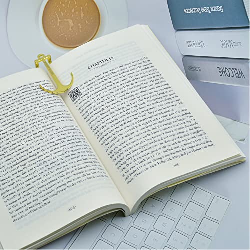 Anchor Page Holder For Hands Free Reading, Portable Keep Book Open Bookmark Clip Clamp For Men Women Teachers Students Reader Lover, Gold #TOP4