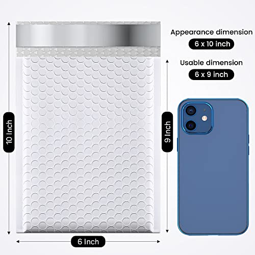 Image of Fuxury 300 Pack White Bubble Mailers 6x10, Small Bubble Shipping Envelopes | #0 Thick Bubble Padded Mailer Strong Adhesion Padded Envelopes for Mailing Jewelry,Makeup