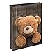 Hama Kinder-Fotoalbum (Einsteckalbum zum Einstecken von 200 Fotos im Format 10x15, Fotobuch mit 100 schwarzen Seiten, Babyalbum mit Teddy-Bär Motiv) braun