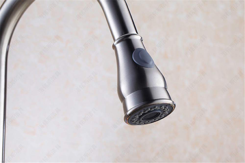 Níquel Cepillado Grifo De La Cocina Caliente Y Fría Del Grifo Mezclador De Agua Del Grifo Del Fregadero De Cocina Con La Cabeza De Ducha Extraíble Con Todo Cobre Retro-Handle Aireador